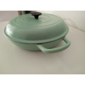 Most Popular Durable Cast Iron 12'' Enamel Shallow Casserole With Stainelss Steel Knob For Kitchen Use